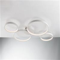 Luce Μοντέρνα Μεταλλική Πλαφονιέρα Οροφής με Ενσωματωμένο LED σε Λευκό χρώμα LED-FREDY-PL4