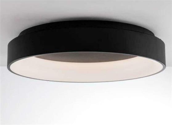 Luce Μοντέρνα Μεταλλική Πλαφονιέρα Οροφής με Ενσωματωμένο LED σε Μαύρο χρώμα 60cm LED-NOAH-PL60-NER