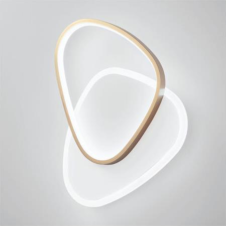 Luce Μοντέρνα Μεταλλική Πλαφονιέρα Οροφής με Ενσωματωμένο LED σε Χρυσό χρώμα 45cm LED-AYRTON-R45-ORO