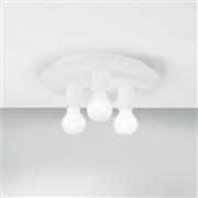 Luce Μοντέρνα Μεταλλική Πλαφονιέρα Οροφής με Ντουί E27 σε Λευκό χρώμα I-STRIKE-PL3-BCO