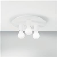 Luce Μοντέρνα Μεταλλική Πλαφονιέρα Οροφής με Ντουί E27 σε Λευκό χρώμα I-STRIKE-PL3-BCO