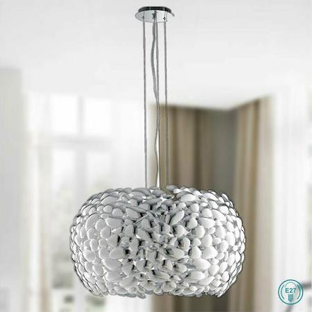 Luce Μοντέρνο Κρεμαστό Φωτιστικό Πολύφωτο για 5 Λαμπτήρες E27 σε Λευκό Χρώμα DIONISO-S65-CR