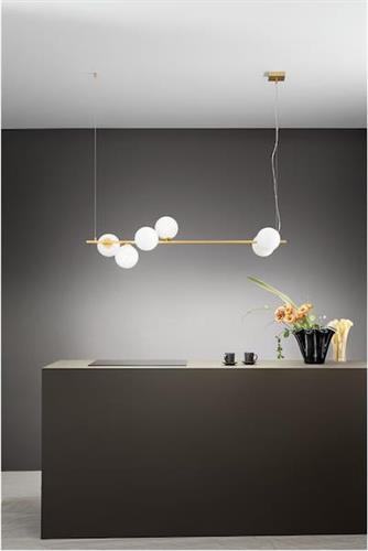 Luce Μοντέρνο Κρεμαστό Φωτιστικό Πολύφωτο Ράγα για 6 Λαμπτήρες E14 σε Χρυσό Χρώμα I-ENOIRE-S120-ORO