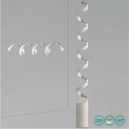 Luce Μοντέρνο LED Φωτιστικό Δαπέδου Υ152xΜ14.5cm με Φυσικό Λευκό Φως σε Λευκό Χρώμα LED-HELIX-PT10 BCO
