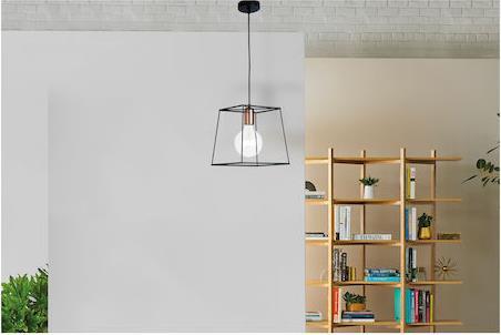 Luce Vintage Κρεμαστό Φωτιστικό Μονόφωτο Πλέγμα με Ντουί E27 σε Χάλκινο Χρώμα I-HARLEM-L-S1