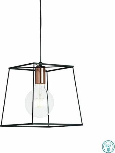 Luce Vintage Κρεμαστό Φωτιστικό Μονόφωτο Πλέγμα με Ντουί E27 σε Χάλκινο Χρώμα I-HARLEM-L-S1