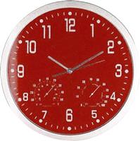 Macma Werbeatrikel Ρολόι Τοίχου Με Υγρόμετρο & Θερμόμετρο Πλαστικό Κόκκινο 35cm 21070-02ΑΩ-2