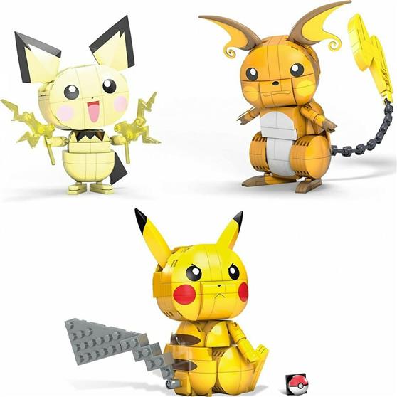 Mattel Mega Construx Pokemon: Build Show Pikachu Evolution Trio (Pichu, Pikachu Raichu) για 7+ Ετών 621τμχ GYH06