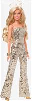 Mattel Συλλεκτική Κούκλα Barbie The Movie Margot Robbie in Gold Disco Jumpsuit για 3+ Ετών HPJ99