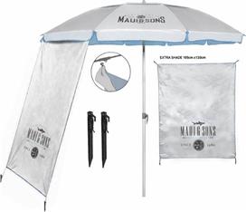 Maui & Sons Σπαστή Ομπρέλα Θαλάσσης Αλουμινίου Διαμέτρου 2.2m με Σκίαστρο, UV Προστασία και Αεραγωγό Clear Sky 1984