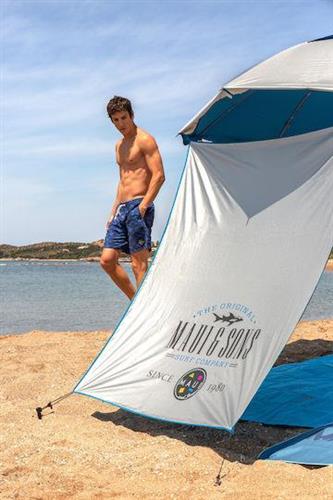 Maui & Sons Σπαστή Ομπρέλα Θαλάσσης Αλουμινίου Διαμέτρου 2.2m με Σκίαστρο, UV Προστασία και Αεραγωγό Clear Sky 1984