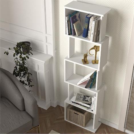 Megapap Alvina Βιβλιοθήκη Λευκό 45x19.6x158.8cm 0273824