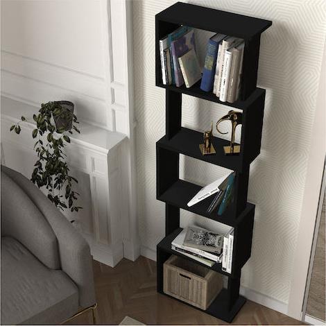 Megapap Alvina Βιβλιοθήκη Μαύρο 45x19.6x158.8cm 0273825