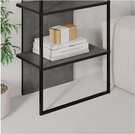 Megapap Archy Βιβλιοθήκη Γκρι Ρετρό 53x31.7x180cm 0273537