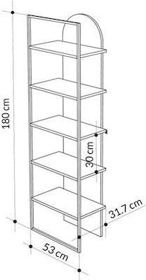 Megapap Archy Βιβλιοθήκη Sapphire Oak 53x31.7x180cm 0273538