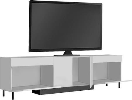 Megapap Arlen Έπιπλο Τηλεόρασης από Ξύλο με Φωτισμό LED Λευκό Μ180xΠ32xΥ50cm 0286169