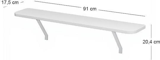 Megapap Barca Ράφι Λευκό 91x17.5x20.4cm 0293244