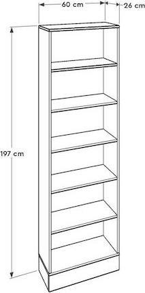Megapap Base Βιβλιοθήκη Oak-Λευκή 60x26x197cm