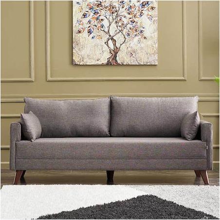Megapap Bella Τριθέσιος Καναπές Καφέ 208x81cm 0213591