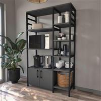 Megapap Benito Βιβλιοθήκη Μαύρο-Ανθρακί 83.6x30.2x140.7cm 0253726