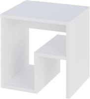 Megapap Bon Ορθογώνιο Βοηθητικό Τραπεζάκι Ξύλινο Λευκό Μ40xΠ35xΥ40cm 0253879