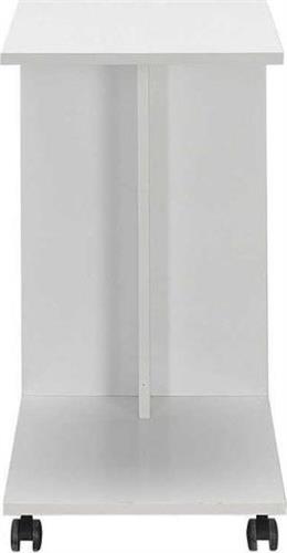 Megapap C-Shaped Ορθογώνιο Βοηθητικό Τραπεζάκι Ξύλινο με Ρόδες Λευκό 35x45x62cm