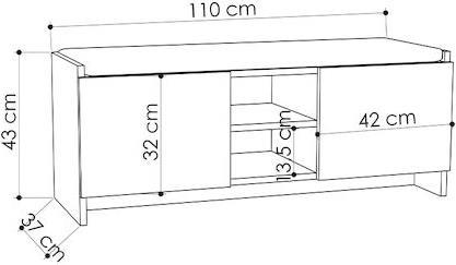 Megapap Cecilia Έπιπλο Εισόδου με Παπουτσοθήκη & Παγκάκι 110x37x43cm GP037-0045,1