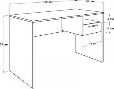 Megapap Concept Γραφείο Ξύλινο Ανθρακί 120x60x75cm 0248488