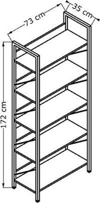 Megapap Connect Βιβλιοθήκη Florida Oak 73x35x172cm 0266594