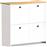 Megapap Cube Ξύλινη Παπουτσοθήκη με 4 Συρτάρια Λευκό -Δρυς 92x31x92cm