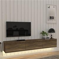 Megapap Damla Έπιπλο Τηλεόρασης από Μέταλλο & Ξύλο με Φωτισμό LED Καρυδί Μ180xΠ29.5xΥ29.5cm 0253756