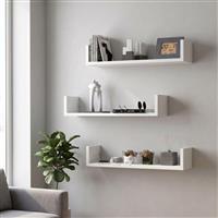 Megapap Dark Ράφια Τοίχου Λευκό Σετ 3τμχ 60x15x12cm 0286024