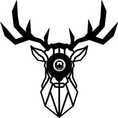 Megapap Deer Μοντέρνο Φωτιστικό Τοίχου με Ντουί E27 Μαύρο 55x55x12cm 0264499