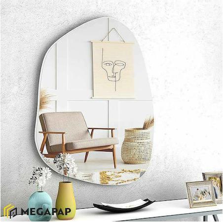 Megapap Denza Καθρέπτης Τοίχου με Λευκό Ξύλινο Πλαίσιο 100x80cm 0128589