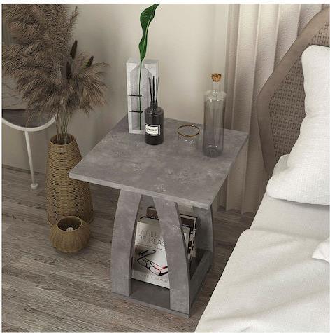 Megapap Deros Κομοδίνο Ξύλινο Γκρι 45x45x56cm 0291254