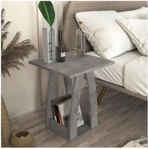 Megapap Deros Κομοδίνο Ξύλινο Γκρι 45x45x56cm 0291254
