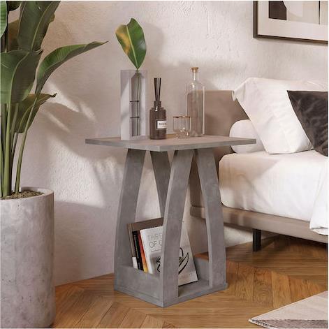 Megapap Deros Κομοδίνο Ξύλινο Γκρι 45x45x56cm 0291254