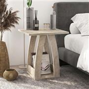 Megapap Deros Κομοδίνο Ξύλινο Travertine 45x45x56cm 0291253