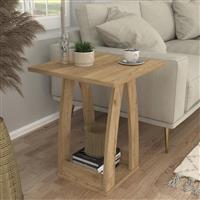 Megapap Deros Τετράγωνο Βοηθητικό Τραπεζάκι Ξύλινο Sepet Oak Μ45xΠ45xΥ56cm 0270897