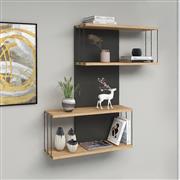 Megapap Destan Ράφι Τοίχου Ανθρακί 65x19x96cm 0248905