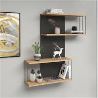 Megapap Destan Ράφι Τοίχου Ανθρακί 65x19x96cm 0248905