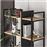 Megapap Detroit Βιβλιοθήκη Sapphire Oak-Silky Black 87.5x35.2x175cm 0249786