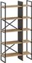 Megapap Detroit Βιβλιοθήκη Sapphire Oak-Silky Black 87.5x35.2x175cm 0249786