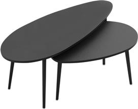 Megapap Elips Οβάλ Σετ Ζιγκόν Ξύλινο Μαύρο 2τμχ Μ116xΠ46xΥ46cm 0248435