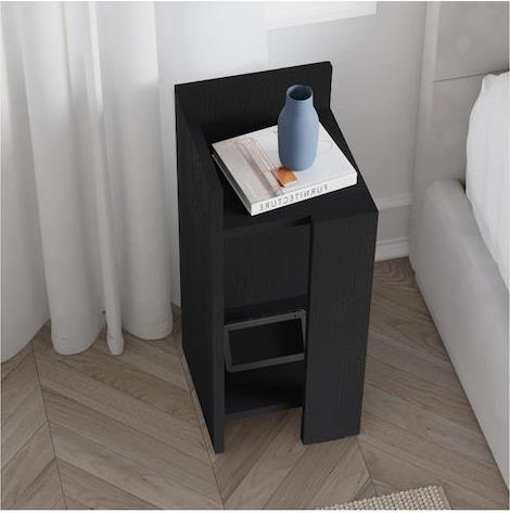 Megapap Elos Κομοδίνο Ξύλινο Black Wood 25x27x60cm 0273540