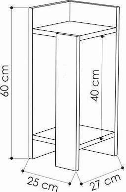 Megapap Elos Κομοδίνο Ξύλινο Black Wood 25x27x60cm 0273540