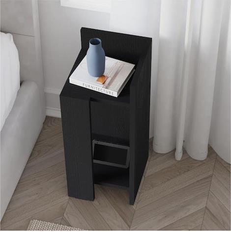 Megapap Elos Κομοδίνο Ξύλινο Black Wood 25x27x60cm 0273557