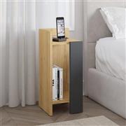 Megapap Elos Κομοδίνο Ξύλινο Sapphire Oak-Ανθρακί 25x27x60cm 0273534