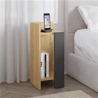 Megapap Elos Κομοδίνο Ξύλινο Sapphire Oak-Ανθρακί 25x27x60cm 0273534