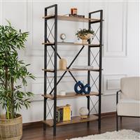 Megapap Elysian Βιβλιοθήκη Καρυδί-Μαύρο 90x33.5x180cm 0275216